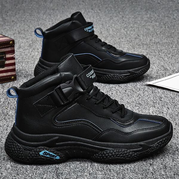 

Men Release Buckle Decor Sneakers, Black