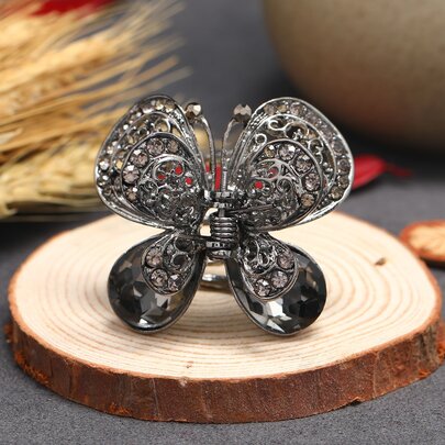 Rhinestone Butterfly Design Hair Claw