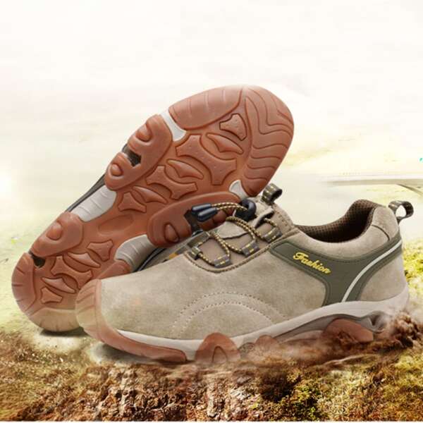 

Men Letter Graphic Hiking Shoes, Khaki