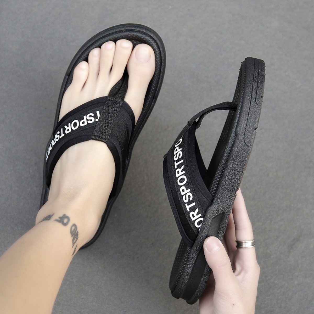 для мужчины Вьетнамки с текстовым принтом