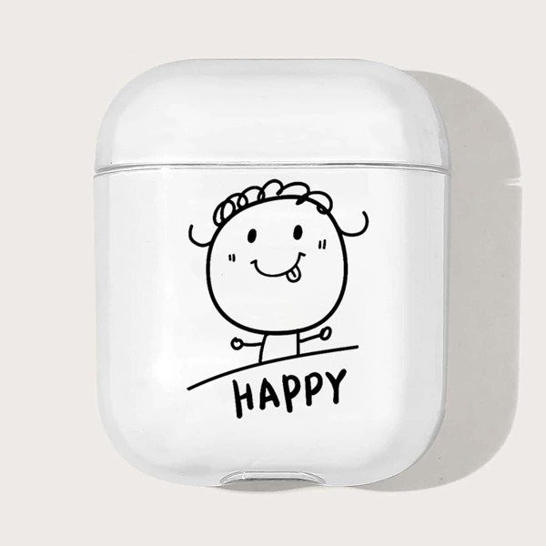 

Чехол для Airpods с мультипликационным узором, Прозрачный