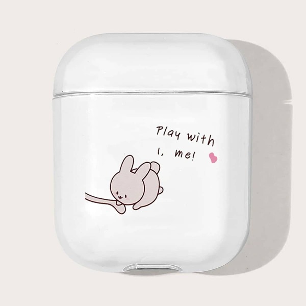 

Чехол для Airpods с узором кролика, Прозрачный