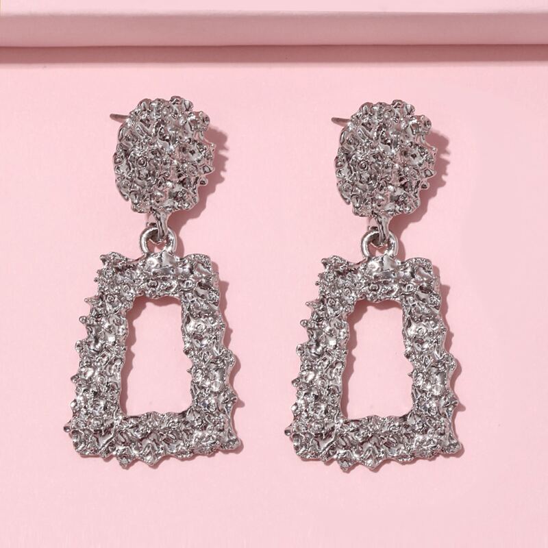 

Geo Drop Earrings, Silver