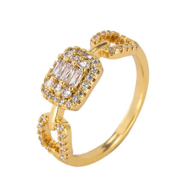 

14K Gold Plated Zircon Decor Ring