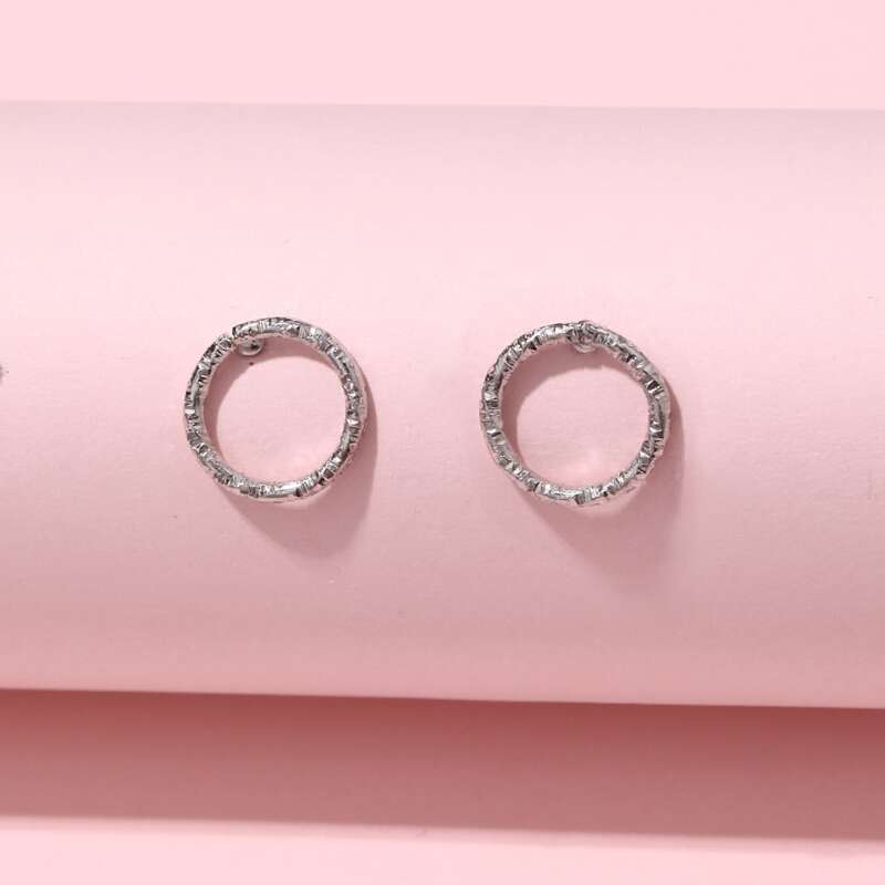 

Ring Decor Stud Earrings, Silver