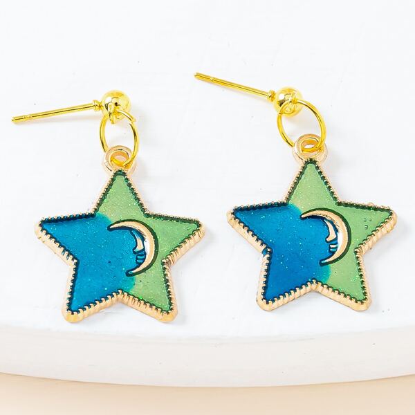 

Star Drop Earrings, Multicolor