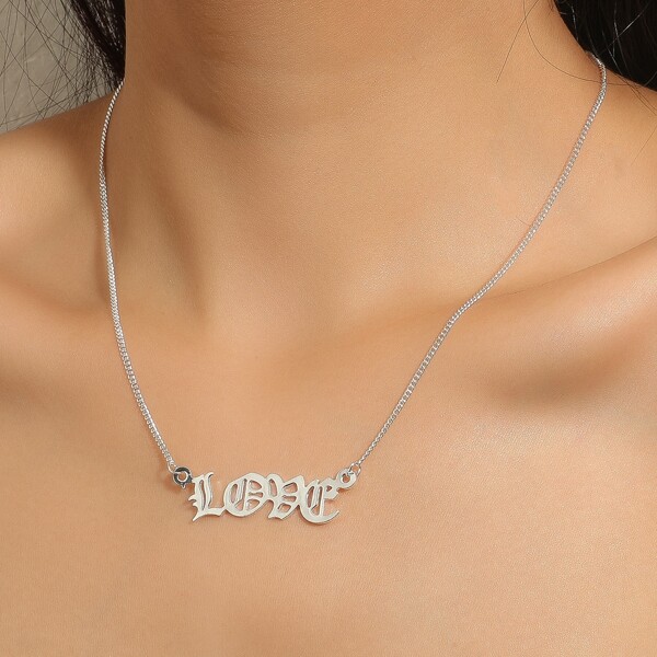 

Letter Pendant Necklace, Silver