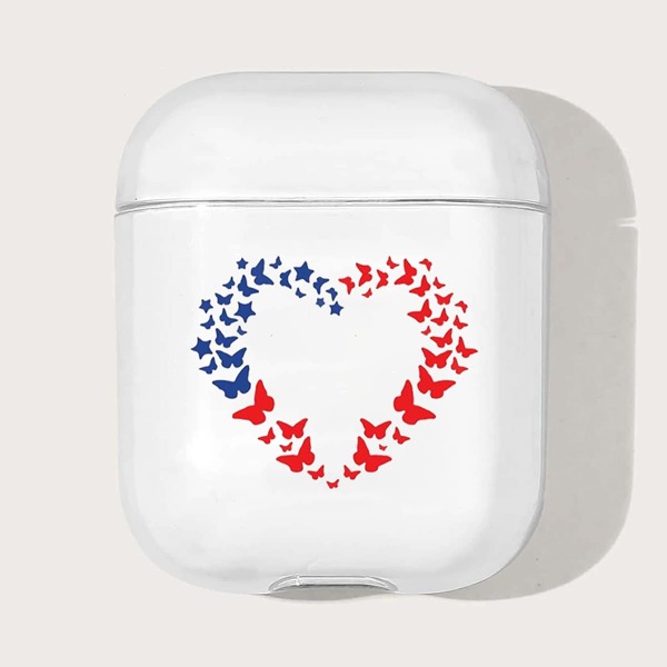 

Чехол для Airpods с узором сердечка, Прозрачный