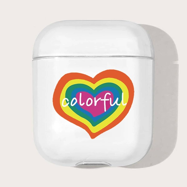 

Heart Pattern Case For AirPods, Clear