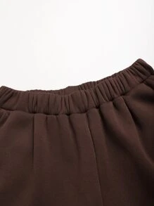 Joggers con estampado de letra térmico - Óxido marrón - Ver 7