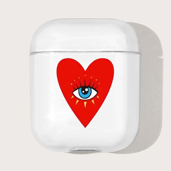 

Heart Pattern Case For AirPods, Clear