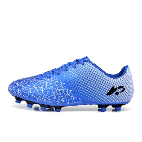 

Men Geometric Graphic Lace Up Front Soccer Shoes, Blue