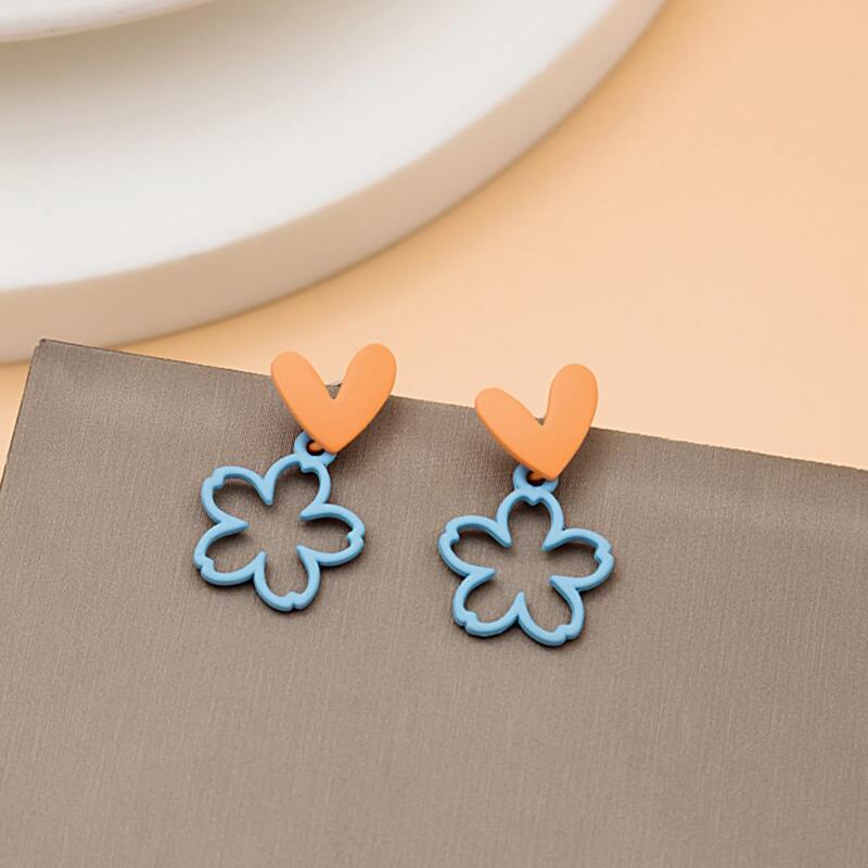 

Floral Drop Earrings, Blue