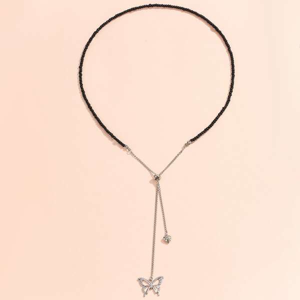 

Butterfly Charm Necklace, Silver