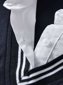 SHEIN Camiseta Rayada De 2 En 1 Para Niño Joven - azul real - Ver 4