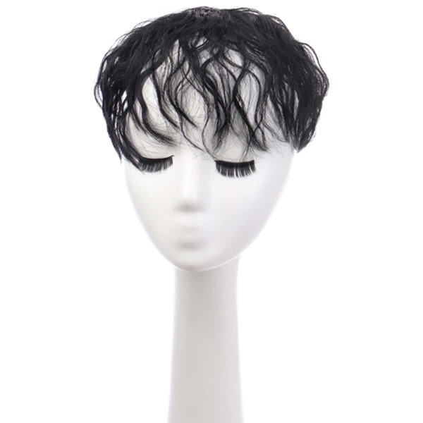 

Short Curly Synthetic Hair Topper, Black