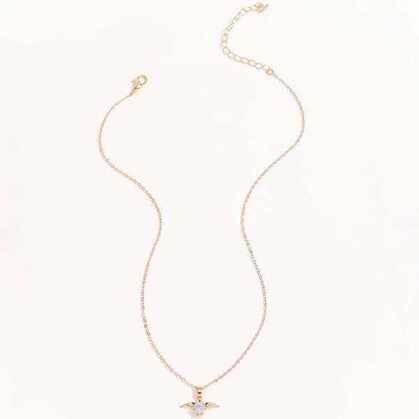 

Wing Charm Necklace, Gold