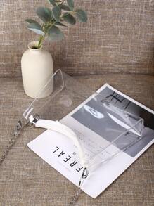 透明拉鍊方形包，體育場認可12X12X6透明透明錢包袋適合音樂會體育賽事節日 - 無色 - 查看 4