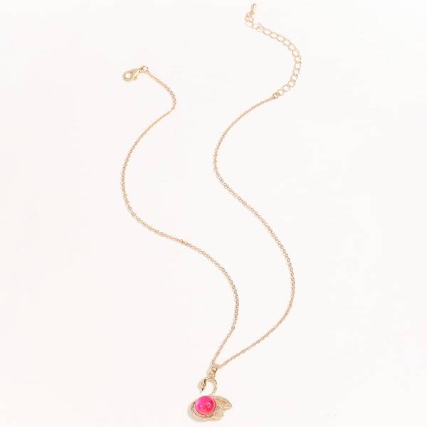 

Swan Pendant Necklace, Gold