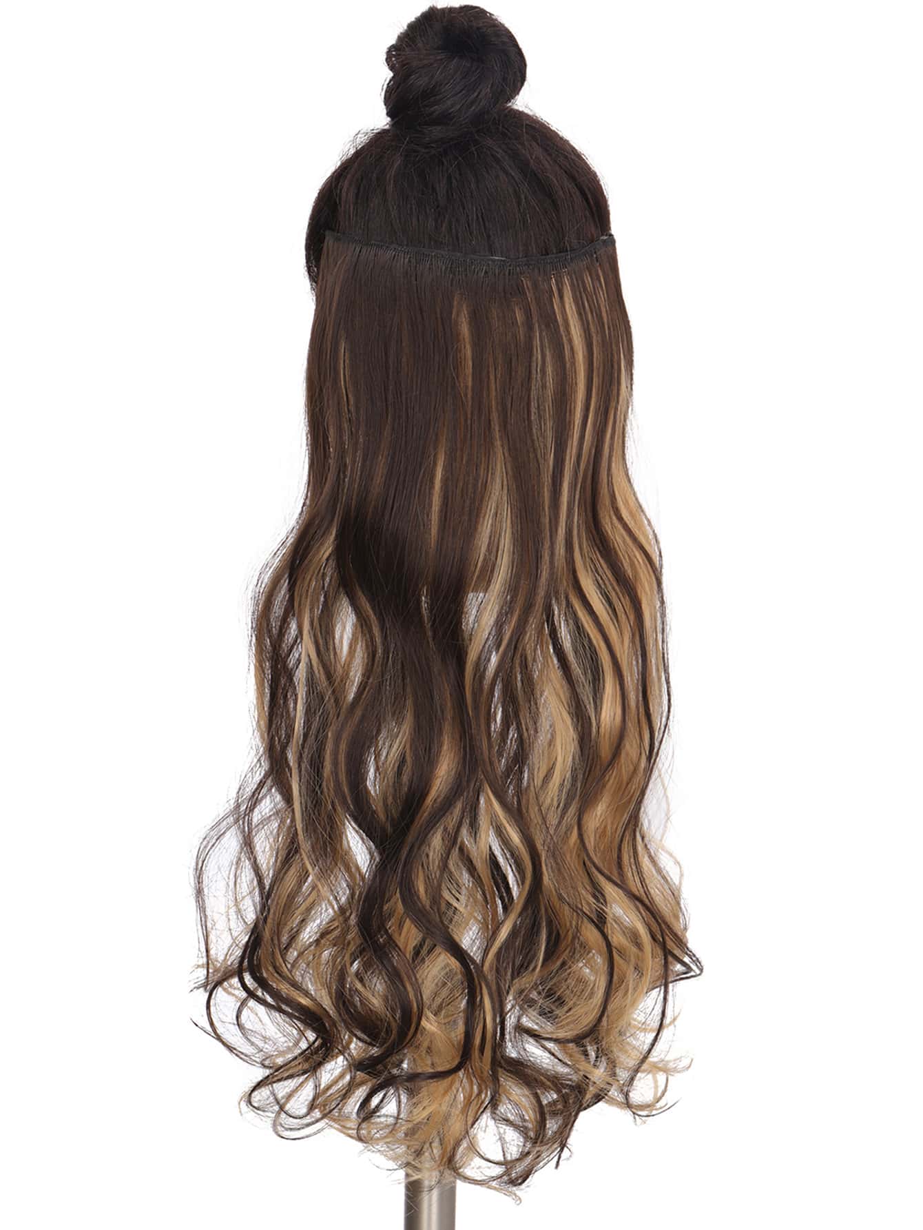 5入組夾長款卷合成纖維假髮片 - 彩色 - 查看 1