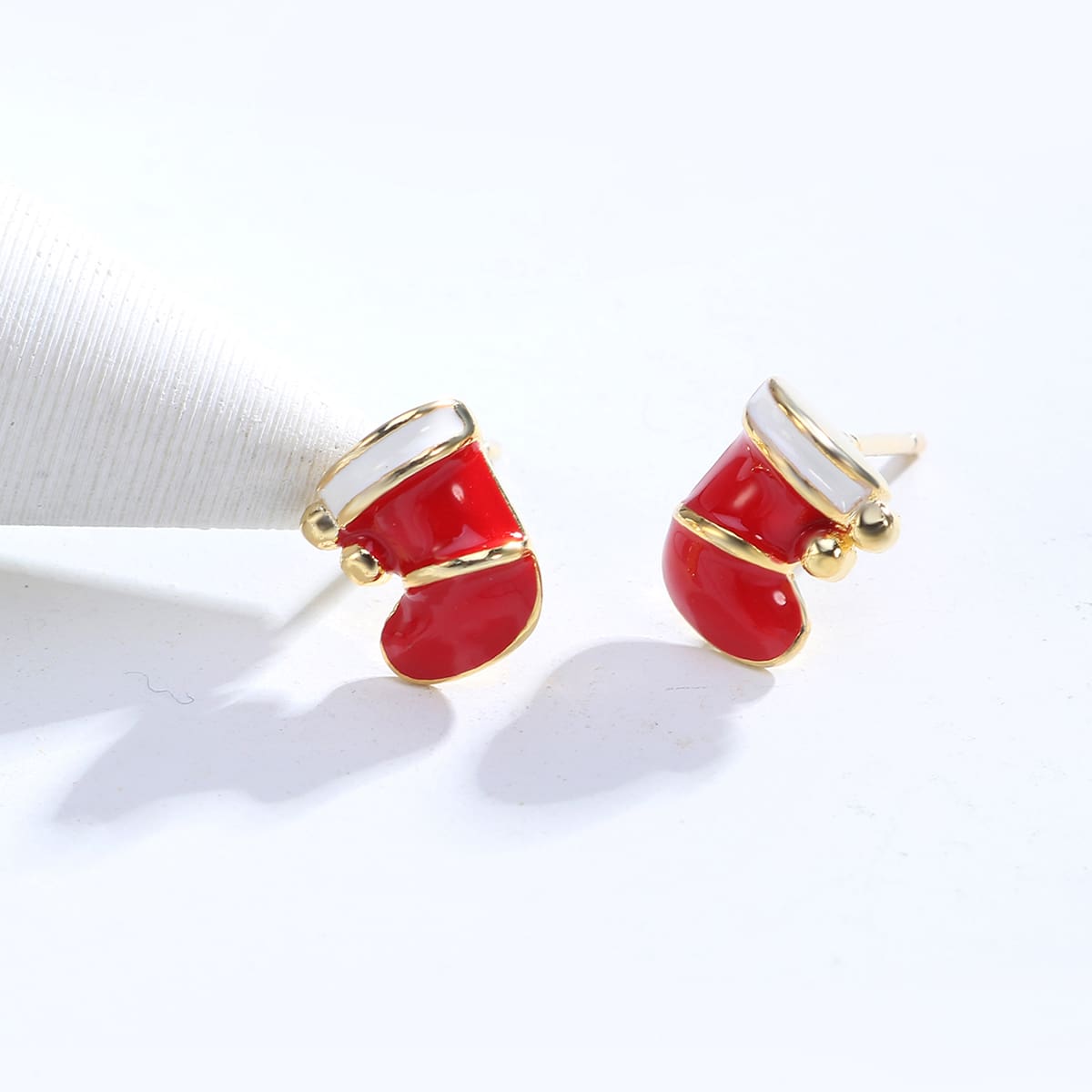 

Christmas Socks Stud Earrings, Gold