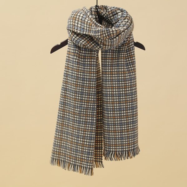 

Fringe Hem Plaid Scarf, Multicolor
