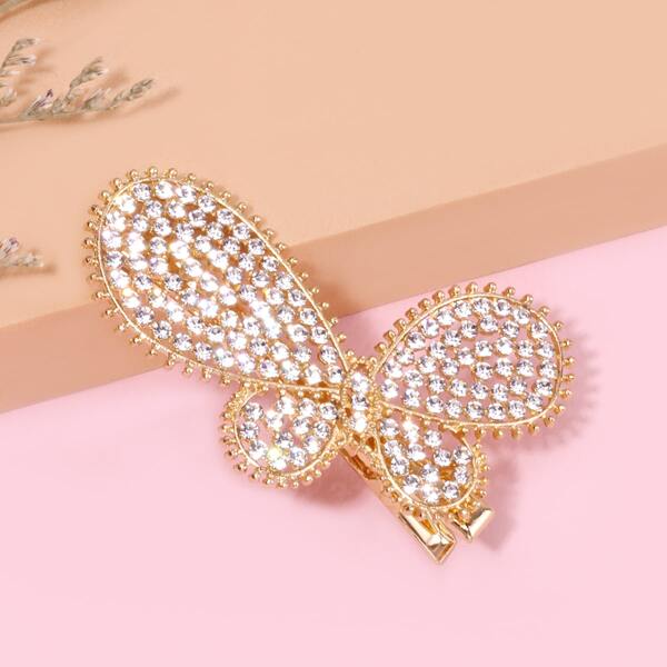 

Toddler Girls Rhinestone Butterfly Decor Hair Clip, Multicolor