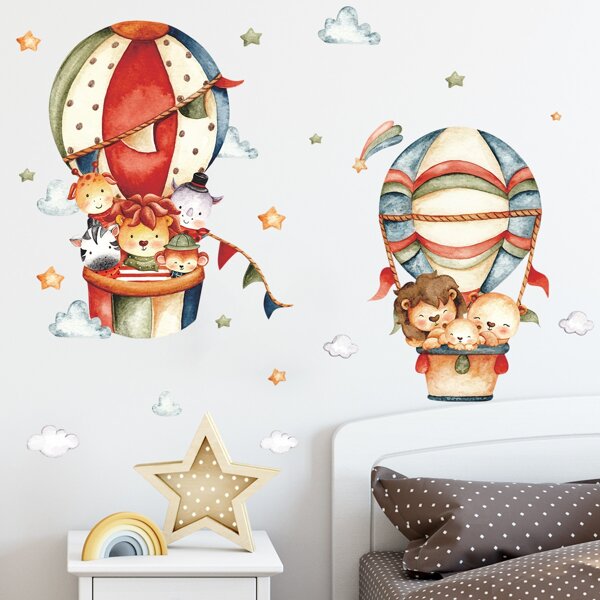 

1set Cartoon Graphic Wall Sticker, Multicolor
