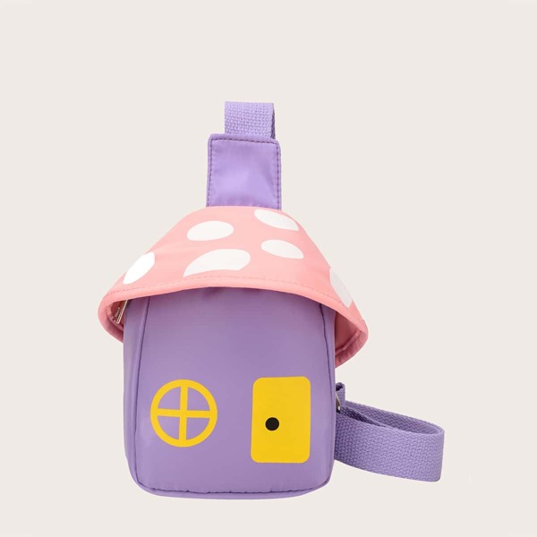

Girls Cartoon Design Sling Bag, Purple