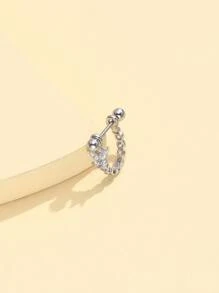 1pc Cubic Zirconia Decor Earring