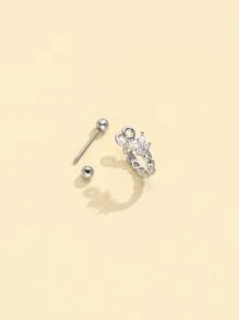 1pc Cubic Zirconia Decor Earring