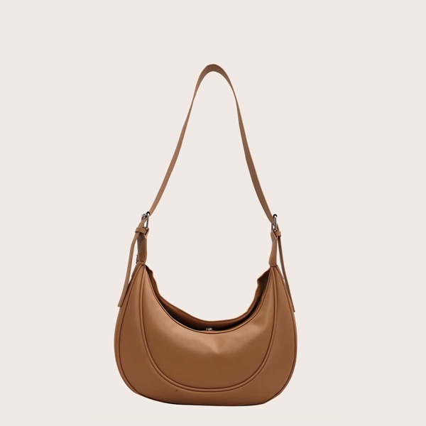 

Minimalist Buckle Decor Crossbody Bag, Khaki
