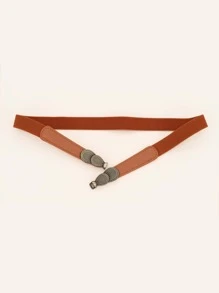 Cinturón corsé con hebilla metálica - Marrón - Ver 3