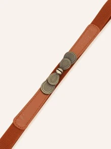 Cinturón corsé con hebilla metálica - Marrón - Ver 4