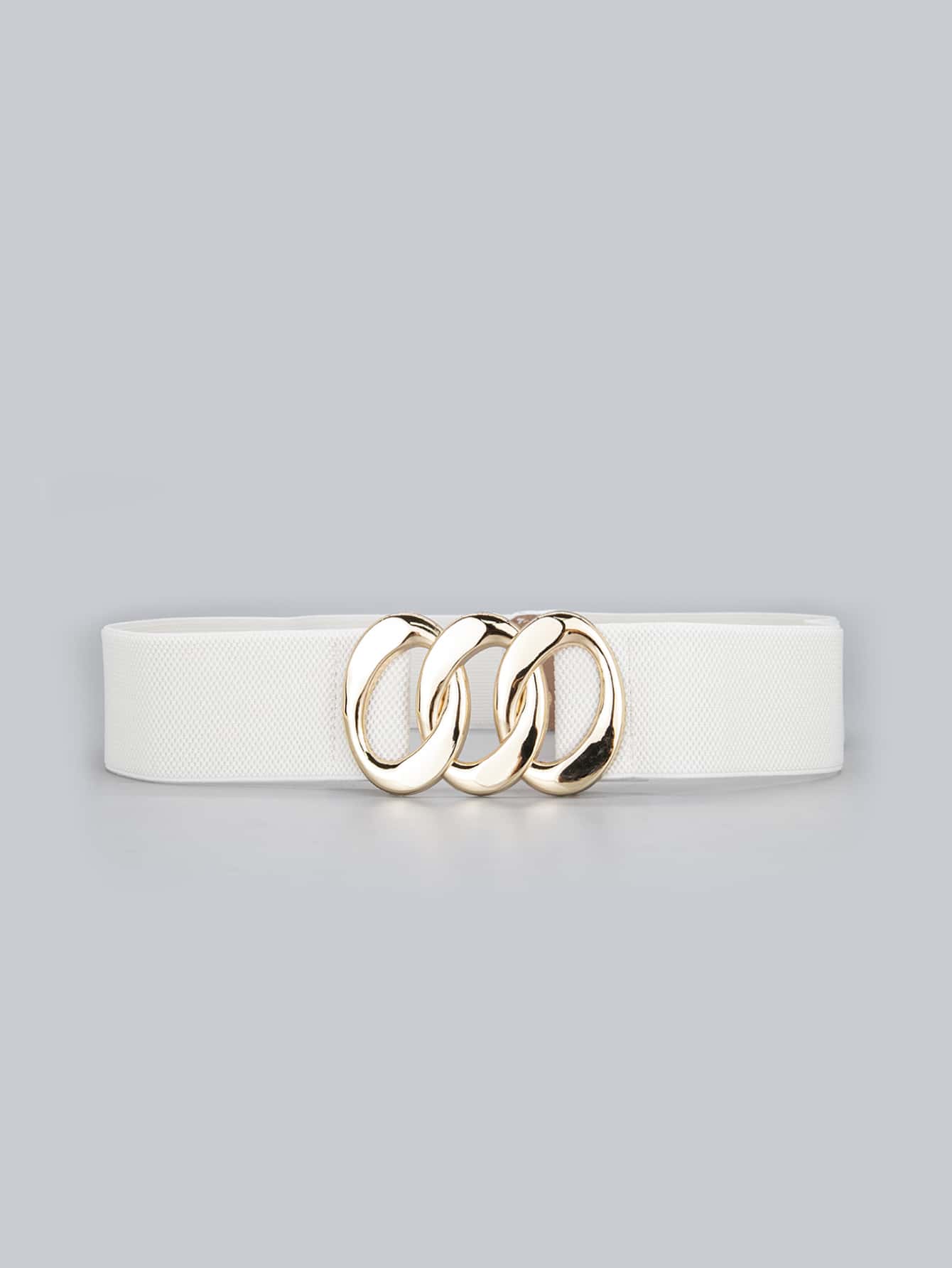 Metal Buckle Corset Belt - White - View 1