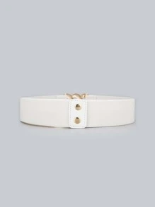 Metal Buckle Corset Belt - White - View 3