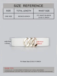 Metal Buckle Corset Belt - White - View 5