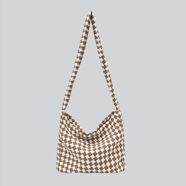 

Colorblock Geometric Graphic Plaid Shoulder Bag, Multicolor