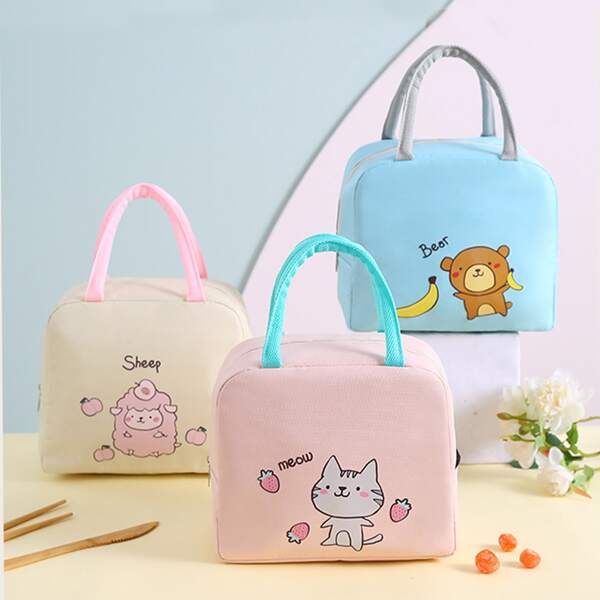 

1pc Animal Print Random Lunch Bag, Multicolor