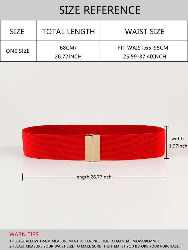 極簡風格束腰帶 - 紅色 - 查看 5