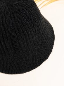 1pc Solid Knit Bucket Hat Casual Fashionable For Daily Life