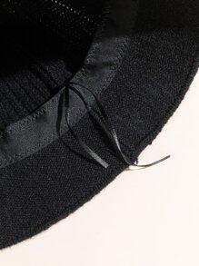 1pc Solid Knit Bucket Hat Casual Fashionable For Daily Life