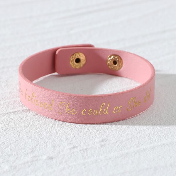 

Letter Graphic Bracelet, Pink