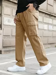 Manfinity Men Letter Patched Cargo Pants