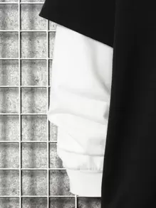 Manfinity Áo nỉ Nam Dây kéo Khối Màu Con số Sẵn sàng - màu đen - Xem 4