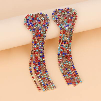Rhinestone Tassel Earrings