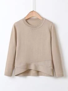 Toddler Girls High Low Hem Jumper - Apricot - View 1