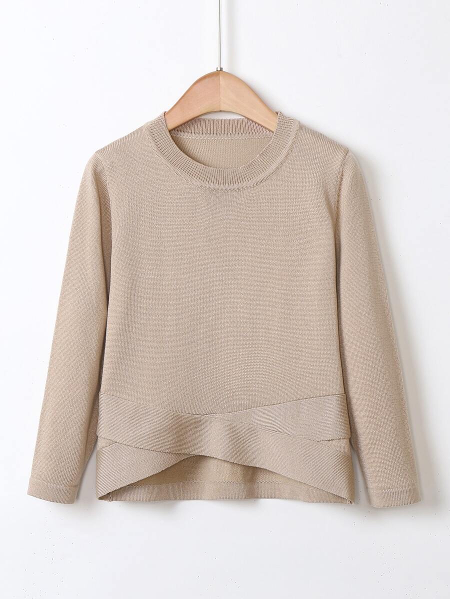 Toddler Girls High Low Hem Jumper - Apricot - View 1