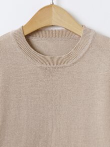 Toddler Girls High Low Hem Jumper - Apricot - View 4