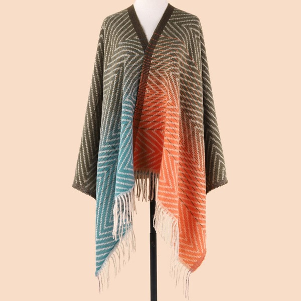 

Fringe Hem Colorblock Scarf, Multicolor